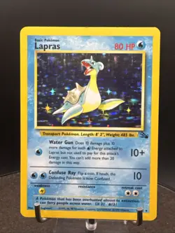 Lapras 10/62 Fossil Set Rare Holo Pokemon Card 1999 WOTC - Image 1