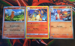Charizard Charmander Charmeleon Set of 3 Pokemon Cards 2 Holo 1 Regular - Image 1