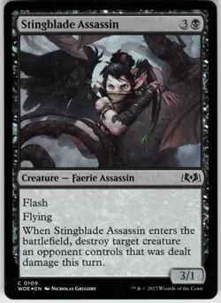 Foil Stingblade Assassin 109 Wilds of Eldraine C NM - Image 1