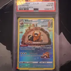 PSA 10 Gem Mint 2023 POKEMON SWORD & SHIELD CROWN ZENITH #GG25 FULL ART Bibarel - Image 1