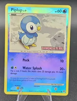 Piplup 93/130 Pokemon TCG - Diamond & Pearl - Reverse Holo Stamped 2007 - Image 2