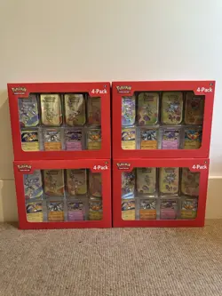 Lot of 4- Pokemon 151 4 Pack Mini Tins + 4 Promos - Sam’s Club Exclusive - Image 1