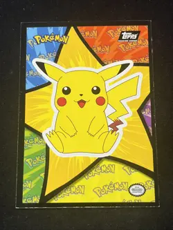 PIKACHU *LP* STICKER ~BLACK Logo~Pokemon 1999 Topps-First Movie - Image 1