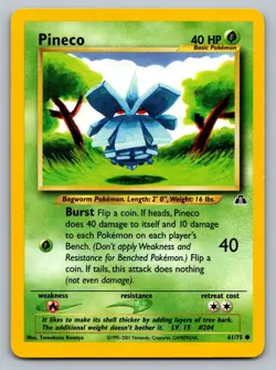 Pokemon TCG Neo Discovery Pineco #61 - Image 1