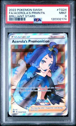 PSA 9 ACEROLA'S PREMONITION TG24/TG30 BRILLIANT STARS POKEMON 😍 - Image 1