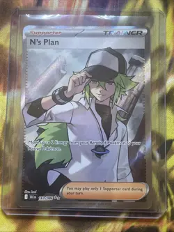 Pokemon TCG: N’s Plan Full Art 163/086 Ultra Rare/Secret Rare Black Bolt Holo - Image 1