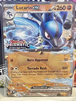 Pokemon Prismatic Evolutions TCG Holo Promo Stamped Card - Lucario EX (051/131) - Image 1