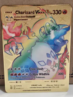Gold Metal Pokemon Card Charizard VMAX Gift - Image 1