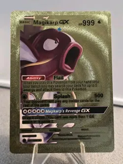 Pokemon Magikarp GX 999hp Gold Foil Fan Art Collector Card TCG - Image 1