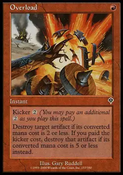 MTG magic cards 1x Overload - Foil Invasion Light Play, English - Image 1