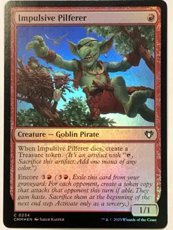 MTG TCG- Impulsive Pilferer 0234 Foil Commander Masters - NM (Free Shipping $5+) - Image 1