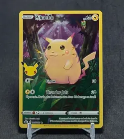 Pikachu Rare Holo Lightning Type Celebrations Pokemon TCG Card 005/025 - Image 1