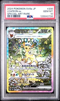 2024 POKEMON JPN SV8A-TERASTAL FEST EX SPECIAL ART RARE #200 LEAFEON EX PSA 10 - Image 1