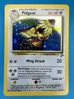 2000 Pokemon TCG Pidgeot Holo 14/130 Rare Base Set 2 WOTC Vintage Swirl - Image 1