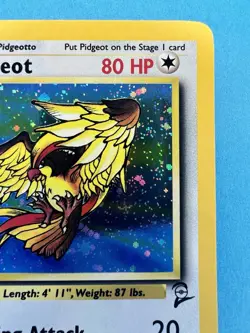 2000 Pokemon TCG Pidgeot Holo 14/130 Rare Base Set 2 WOTC Vintage Swirl - Image 2