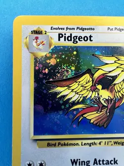 2000 Pokemon TCG Pidgeot Holo 14/130 Rare Base Set 2 WOTC Vintage Swirl - Image 3