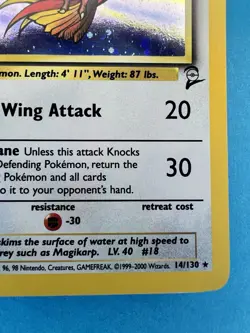 2000 Pokemon TCG Pidgeot Holo 14/130 Rare Base Set 2 WOTC Vintage Swirl - Image 5