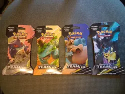 Pokemon: Sun & Moon - Team Up Sleeved Booster Packs ART SET (4 Packs) - Image 1