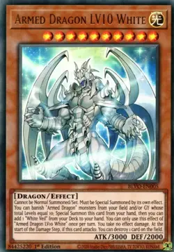 Yugioh! Armed Dragon LV10 White - BLVO-EN005 - Ultra Rare - 1st Edition Mint/NM - Image 1
