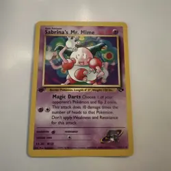 Pokemon TCG 1st Edition Sabrina's Mr. Mime Gym Challenge Card 59/132 Regular - Image 1