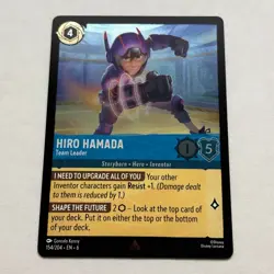 Hiro Hamada 154/204 Disney Lorcana Azurite Sea Rare Cold Foil Card NM - Image 1