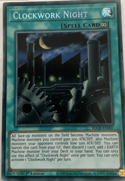 Clockwork Night BLCR-EN007 Secret Rare 1st Edition YuGiOh TCG Card - Image 1