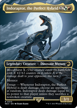 MTG Indoraptor, the Perfect Hybrid Borderless - REX / 0015 - - Image 1