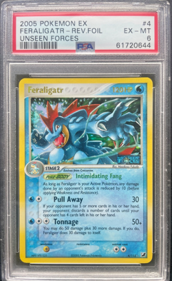 Pokemon Feraligatr EX Unseen Forces Reverse Holo Rare Stamped 2005 4/115 PSA - Image 1