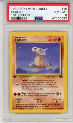 1999 POKEMON JUNGLE CUBONE 1ST EDITION - PSA 8 - #50 50/64 NM-MT GENUINE - Image 1