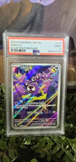 2024 POKEMON TEF EN-TEMPORAL FORCES ILLUSTRATION RARE #177 GASTLY PSA 9 - Image 2