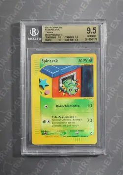 Pokemon BGS 9.5 Spinarak #62 Reverse Foil Aquapolis 2003 Italiano - Image 2