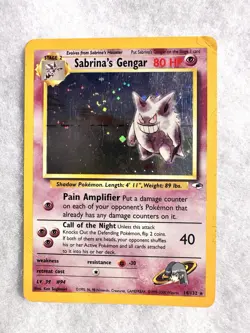 Pokemon TCG Sabrina's Gengar Gym Heroes 14/132 Unlimited Holo Rare (Swirl) - Image 1