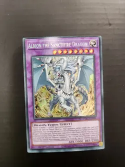 Yugioh Albion the Sanctifire Dragon Secret Rare 1st Edition CYAC-EN035 - Image 1