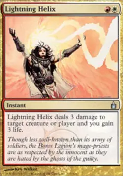 4x MTG Lightning Helix, Moderate Play, English Ravnica: City of Guilds - Image 1