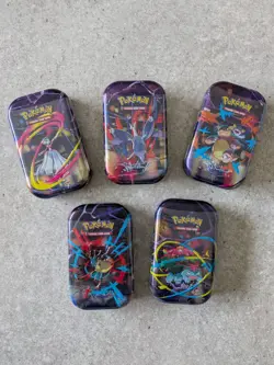 Pokemon TCG Mega Evolutions Mini Tin Complete Art Set of 5 Tins - New & Sealed - Image 1