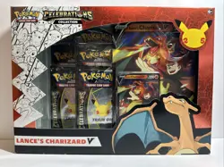 Pokemon 25th Anniversary Celebrations Lance’s Charizard V Box Set Read 820650101625 - Image 1