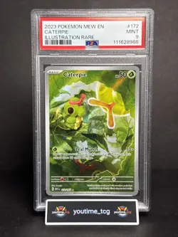 2023 Pokemon Mew En-151 Illustration Rare Caterpie #172 PSA 9 - Image 1