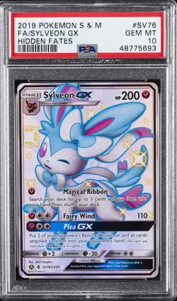 2019 POKEMON SUN & MOON HIDDEN FATES #SV76 FULL ART/SYLVEON GX PSA 10 - Image 1