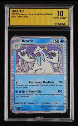 2025 Pokemon Scarlet & Violet Black Bolt Beartic Holo MBA 10 #26 - Image 1