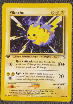Pokemon 1st Edition Pikachu 70/111 Neo Genesis NM - Image 1