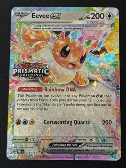 🧨 Pokemon TCG Prismatic Evolutions Eevee EX Stamped Promo Holo Card 075/131 🧨 - Image 3