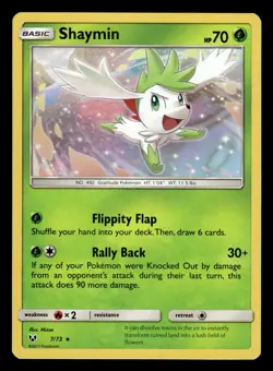 Shaymin 7/73 Holo Rare Shining Legends Pokemon Card - Image 1