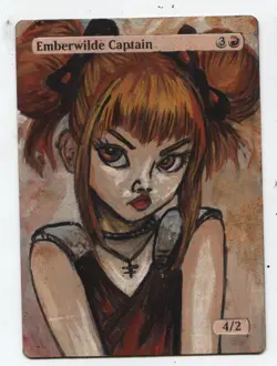 Emberwilde Captain MTG Altered art MAGIC Hand Painted Card Commander - Image 1