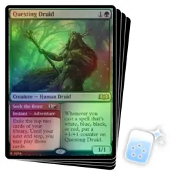 FOIL QUESTING DRUID X4 Wilds Of Eldraine WOE Magic MTG MINT CARD - Image 1