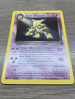 Pokemon Dark Alakazam TCG Team Rocket Holo Card 1/82 Near Mint - Image 2