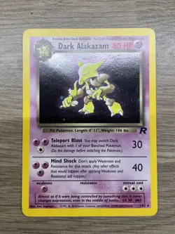 Pokemon Dark Alakazam TCG Team Rocket Holo Card 1/82 Near Mint - Image 3