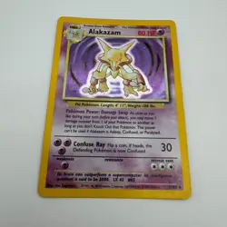 Pokemon TCG Alakazam Base Set Holo Card 1/102 LP - Image 1