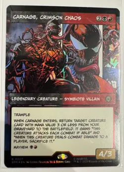 Carnage, Crimson Chaos (Borderless) Foil 0227 Marvel's Spider-Man MTG NM - Image 1