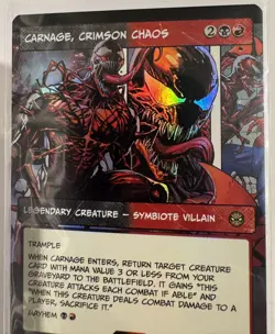 Carnage, Crimson Chaos (Borderless) Foil 0227 Marvel's Spider-Man MTG NM - Image 2