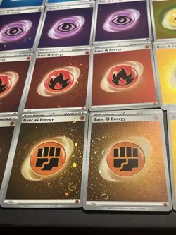 Cosmos Holo Pokemon TCG Energy Cards Each With Swirls Some With Multiple Swirls - Image 3